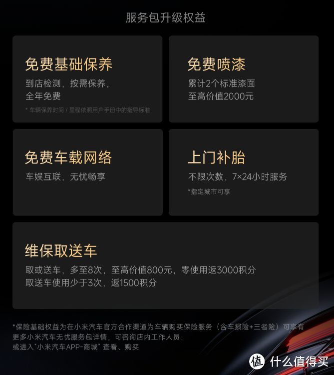 小米汽车无忧服务包,1299元/年,是要开4S店了吗?智能汽车服务花样应该更多!